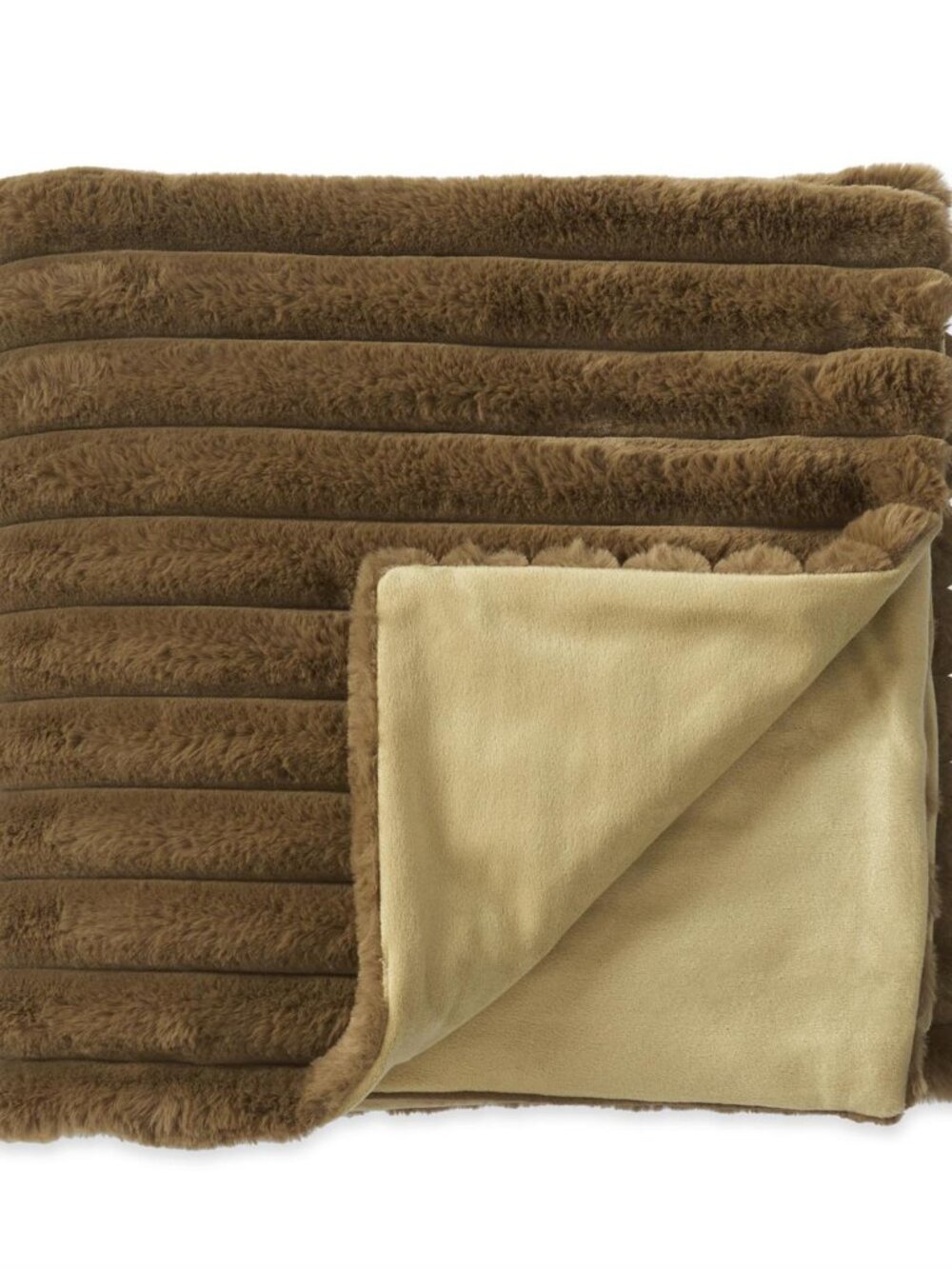 60 Inch Olive Green Faux Fur Throw Blanket NEW